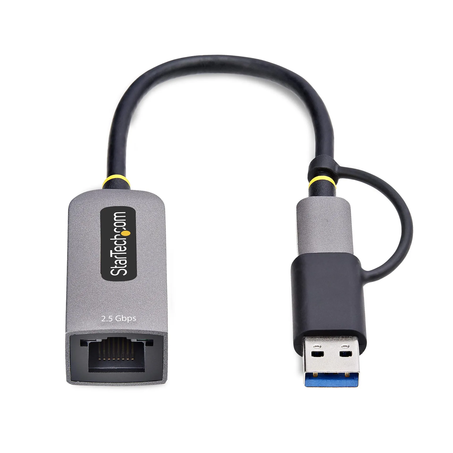 StarTech.com 2.5GbE USB C Ethernet Adapter mit USB-A Adapter, USB-C LAN-RJ45 Netzwerkadapter, USB 3.1 Typ-C auf 2.5Gb Netzwerk, 10Mb-2.5Gb, Thunderbolt und USB4 Kompatibel, Windows & Mac – Bild 4