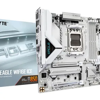 GIGABYTE B850M EAGLE WIFI6E ICE Mainboard – Unterstützt AMD Ryzen 9000 Serie CPUs, digitales 8+2+2 Phasen VRM, bis zu 8200 MHz DDR5 (OC), 1 x PCIe 5.0 + 1 x PCIe 4.0 M.2, Wi-Fi 6E, 2.5 GbE LAN, USB 3.2 Gen 2 GIGABYTE B850M EAGLE WIFI6E ICE Mainboard – Unterstützt AMD Ryzen 9000 Serie CPUs, digitales 8+2+2 Phasen VRM, bis zu 8200 MHz DDR5 (OC), 1 x PCIe 5.0 + 1 x PCIe 4.0 M.2, Wi-Fi 6E, 2.5 GbE LAN, USB 3.2 Gen 2