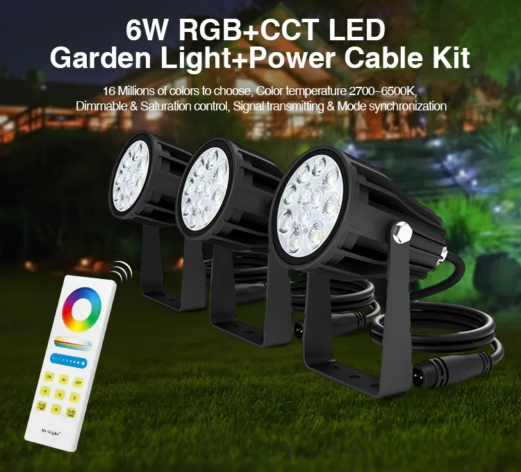 MiBoxer FUTC08A LED Garten Lampe 6W RGB-WW (RGB-CCT) Set mit 3 Stück IP65 DC24V MiBoxer FUTC08A LED Garten Lampe 6W RGB-WW (RGB-CCT) Set mit 3 Stück IP65 DC24V