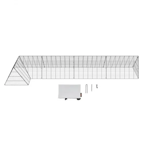 VEVOR Hühnertunnel, 400 x 100 x 61,5 cm (L x B x H) Hühnerkäfig für den Hof, tragbare Hühnertunnel für draußen mit Eckrahmen, Hühnerstall-Auslauf, geeignet für Hühner, Enten, Kaninchen – Bild 8