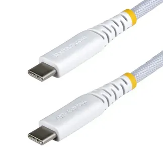 StarTech.com 15cm USB-C Ladekabel, 60W (3A) PD, Zweischichtiger Geflochtener Mantel aus Nylon-TPE, Robustes USBC Laptop Ladekabel, USB 2.0 Schnellladekabel, Weiß StarTech.com 15cm USB-C Ladekabel, 60W (3A) PD, Zweischichtiger Geflochtener Mantel aus Nylon-TPE, Robustes USBC Laptop Ladekabel, USB 2.0 Schnellladekabel, Weiß