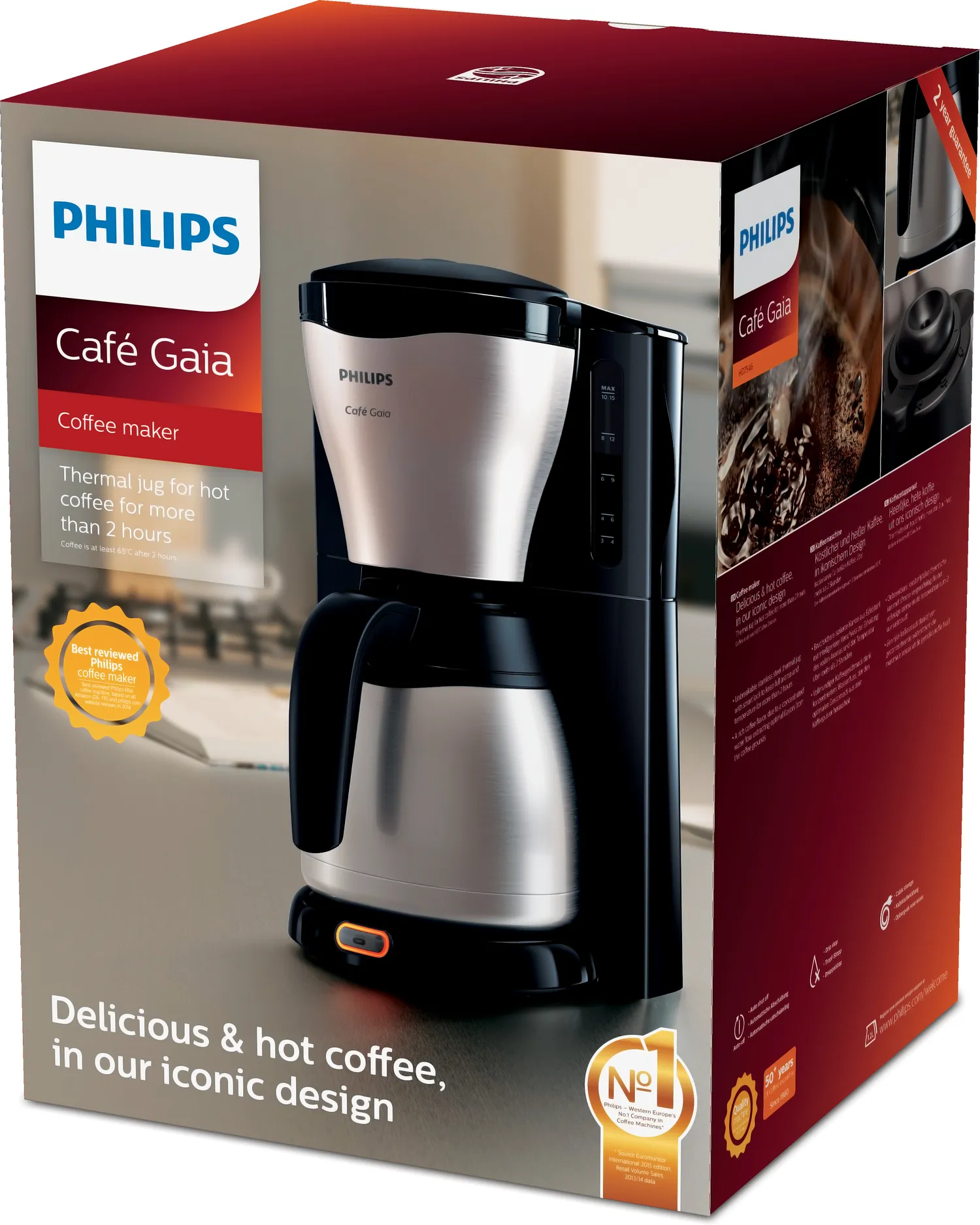 Philips Mit Thermo-Kanne, Metall, Kaffeemaschine – Bild 3