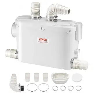 VEVOR Abwasser Hebeanlage 500W, 6600 L/H Durchfluss, 8 m Förderhöhe, Abwasserpumpe 2900U/min mit 3 Wassereinlässen für Keller Küche Spüle Dusche Badewanne, Wäscheabwasserentsorgung Aufspülmaschine VEVOR Abwasser Hebeanlage 500W, 6600 L/H Durchfluss, 8 m Förderhöhe, Abwasserpumpe 2900U/min mit 3 Wassereinlässen für Keller Küche Spüle Dusche Badewanne, Wäscheabwasserentsorgung Aufspülmaschine