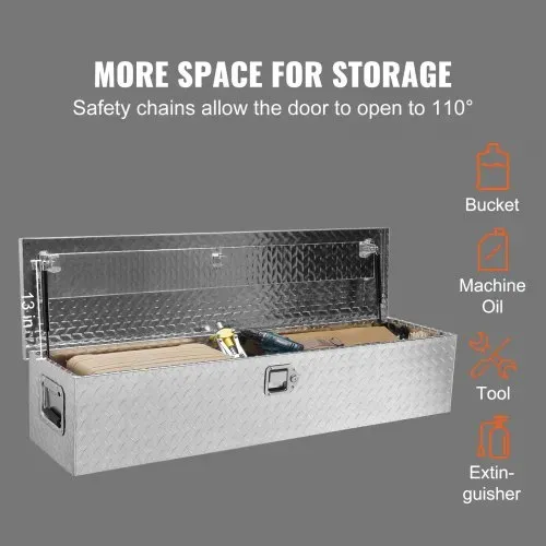 VEVOR 1219 x 381 x 381 mm Werkzeugkasten für Lkw-Ladefläche, Abschließbar 177 L Truckbox Werkzeugbox Aufbewahrungs-Werkzeugkasten, 50 kg Tragfähigkeit Werkzeugkiste Organizer für Wohnmobil, PKW usw. – Bild 2