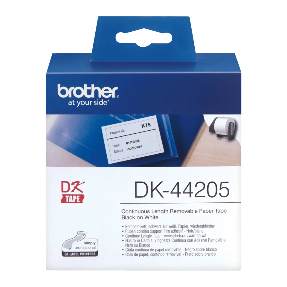 Brother DK-44205 Etiketten erstellendes Band Schwarz auf weiss – Bild 2