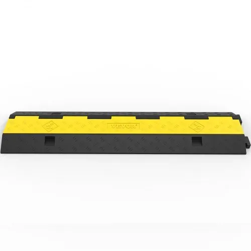 VEVR Kabelschutzmatte 3 Stück 2 Kanal, 101 x 25 x 5 cm Überfahrschutz für Kabel, Kabelbrücke 5T aus Handelsüblichem Thermoplastischem Gummi mit Modularem Design für Parkplätze, Lagerhäuser, Schwarz – Bild 9