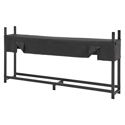 VEVOR Kaminholzregal 1/2 Cord Brennholzregal Feuerholzregal 2440x355x1230mm, für Kamin Terrasse Balkon, Rahmen aus Kohlenstoffstahl Pulverbeschichtet, Tragfähigkeit 1100 kg, Kapazität 904,04 L Schwarz – Bild 8