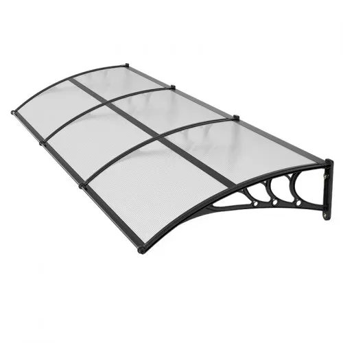 VEVOR Vordach für Haustür 965x2975 mm, Pultbogenvordach, Pultvordach mit Entwässerung & ABS-Halterung, Regen-, Schnee- & Sonnenschutz, Polycarbonat-Überdachung für Veranda & Terrasse, Transparent – Bild 9