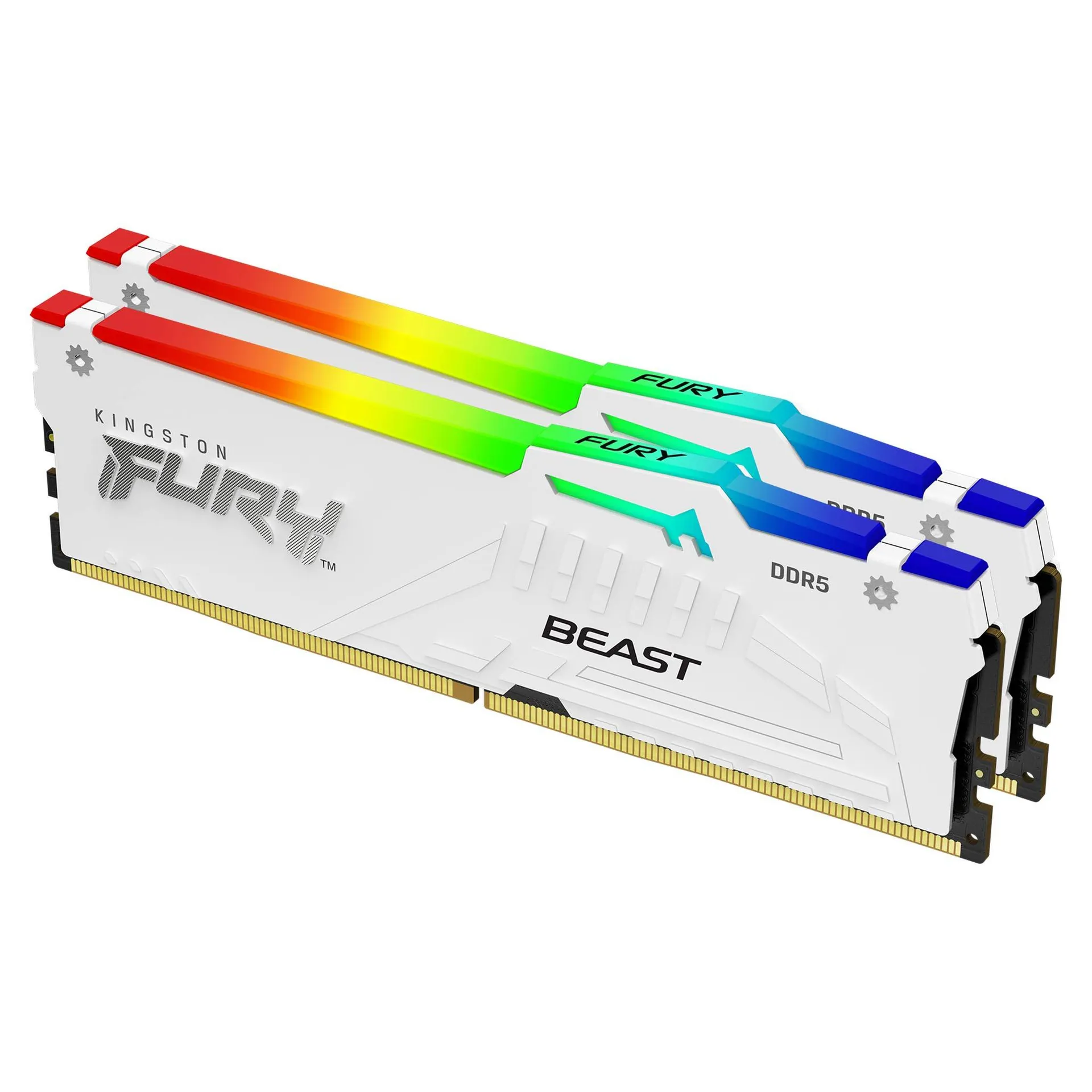 Kingston Technology FURY Beast 32GB 6000MT/s DDR5 CL30 DIMM (2er-Kit) White RGB EXPO Kingston Technology FURY Beast 32GB 6000MT/s DDR5 CL30 DIMM (2er-Kit) White RGB EXPO