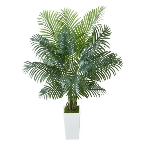 VEVOR Künstliche Areca-Palme, 1,8 m, künstliche tropische Palmenpflanzen mit weißem Pflanzgefäß, Kunstseidenpflanze im Topf, Kunstbaum für Veranden, Wohnzimmer, Terrassen, Zuhause, Büro – Bild 9