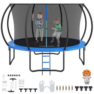 VEVOR Gartentrampolin Trampolin 86 cm Leiternhöhe, Indoor-/Outdoor-Kindtrampolin mit 180 kg Belastbarkeit, Trampoline 360° Sicherheitsnetz Stoßdämpfend, Outdoor Trampoline für Kinder & Erwachsene VEVOR Gartentrampolin Trampolin 86 cm Leiternhöhe, Indoor-/Outdoor-Kindtrampolin mit 180 kg Belastbarkeit, Trampoline 360° Sicherheitsnetz Stoßdämpfend, Outdoor Trampoline für Kinder & Erwachsene