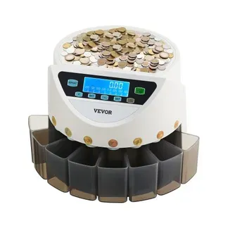 VEVOR Euro-Münzsortierer, Münzzählmaschine für 8 Arten von Euro-Münzen, Münzzählautomat für bis zu 850 Münzen, großes LCD-Display, Münzaufbewahrung inkl. 5 Münzröhren & 8 Münzboxen VEVOR Euro-Münzsortierer, Münzzählmaschine für 8 Arten von Euro-Münzen, Münzzählautomat für bis zu 850 Münzen, großes LCD-Display, Münzaufbewahrung inkl. 5 Münzröhren & 8 Münzboxen