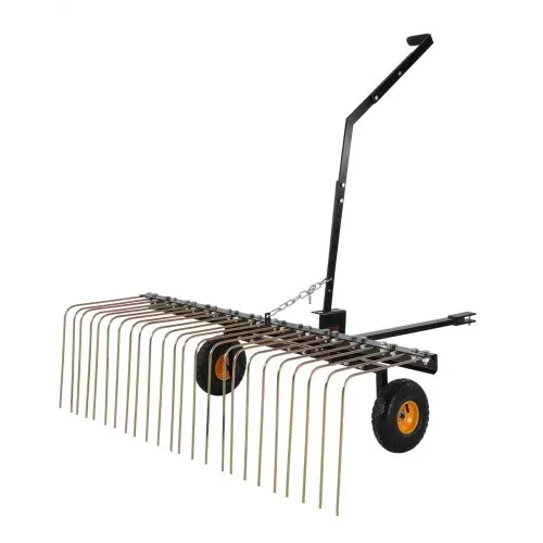 VEVOR Vertikutierer, 60-Zoll-Vertikutierer mit 24 Stahlzinken, Rasenvertikutierer für ATV oder Mäher, Rasenrechen mit Hebegriff für Laub, Tannennadeln und Gras – Bild 8