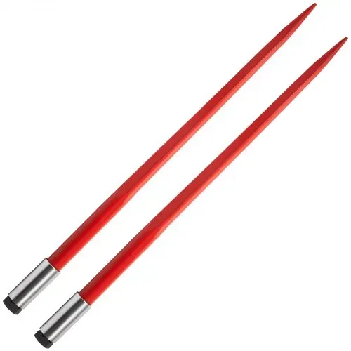 VEVOR Heusapf, 109,2 cm, 1366 kg Tragkraft, Ballenspieß, Schnellbefestigung, quadratische Heuballenspieß, 4,3 cm, rot beschichtete Ballengabeln, Heusapf mit Sechskantmutter und Hülse für Schaufeln, Traktoren, Lader – Bild 8