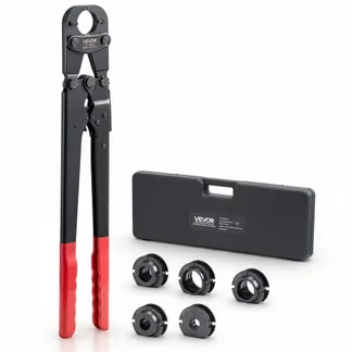 VEVOR Crimpzange, PEX- & Aluminium-Kunststoff-Rohre mit TH12-, TH16-, TH20-, TH26- & TH32-Backen & biegsamem Griff, Presszange mit Aufbewahrungskoffer für Rohrreparaturen & -installationen VEVOR Crimpzange, PEX- & Aluminium-Kunststoff-Rohre mit TH12-, TH16-, TH20-, TH26- & TH32-Backen & biegsamem Griff, Presszange mit Aufbewahrungskoffer für Rohrreparaturen & -installationen