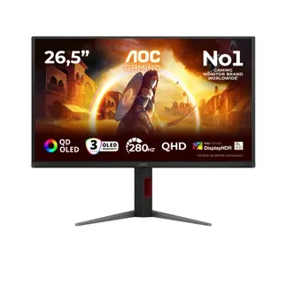 AOC G4 Q27G4ZD Computerbildschirm 67,3 cm (26.5″) 2560 x 1440 Pixel Quad HD QD-OLED Schwarz, Rot AOC G4 Q27G4ZD Computerbildschirm 67,3 cm (26.5″) 2560 x 1440 Pixel Quad HD QD-OLED Schwarz, Rot
