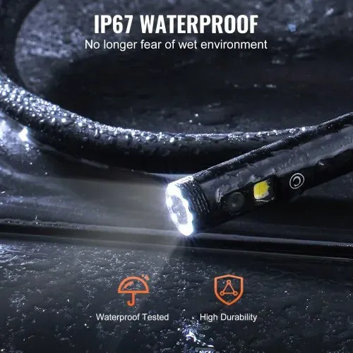 VEVOR Endoskopkamera Inspektionskamera 1080P Rohrkamera 15m Kabel 12,7 cm Display – Bild 5