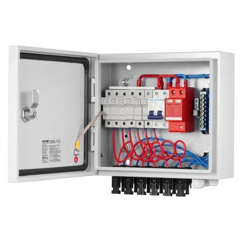 VEVOR PV-Combiner-Box, 6-String, Solar-Combiner-Box mit 10 A Nennstromsicherung, 63 A Leistungsschalter, Blitzableiter und Solaranschluss, Stahlgehäuse für On-/Off-Grid-Solarpanelsystem, IP65 – Bild 9