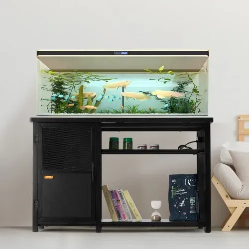 VEVOR Aquariumständer, 75 Gallonen Fischtankständer, 132 x 50 x 82 cm Schildkrötentankständer aus Stahl und MDF, 284 kg Tragkraft, Reptilientankständer mit Lagerschrank & Integriertem Netzteil – Bild 7