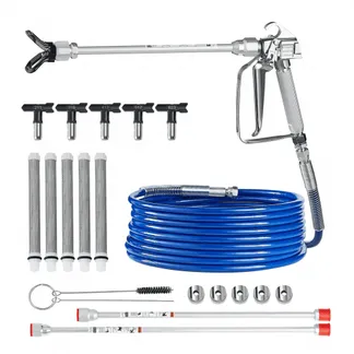 VEVOR Airless Farbspritzpistole und Schlauch Set, 3600 PSI Farbspritzschlauch-Set mit 5 Spitzen, 211, 315, 417, 517, 623, Airless-Spritzpistolen-Set mit Filtern, Schlauch und Verlängerungsstangen VEVOR Airless Farbspritzpistole und Schlauch Set, 3600 PSI Farbspritzschlauch-Set mit 5 Spitzen, 211, 315, 417, 517, 623, Airless-Spritzpistolen-Set mit Filtern, Schlauch und Verlängerungsstangen