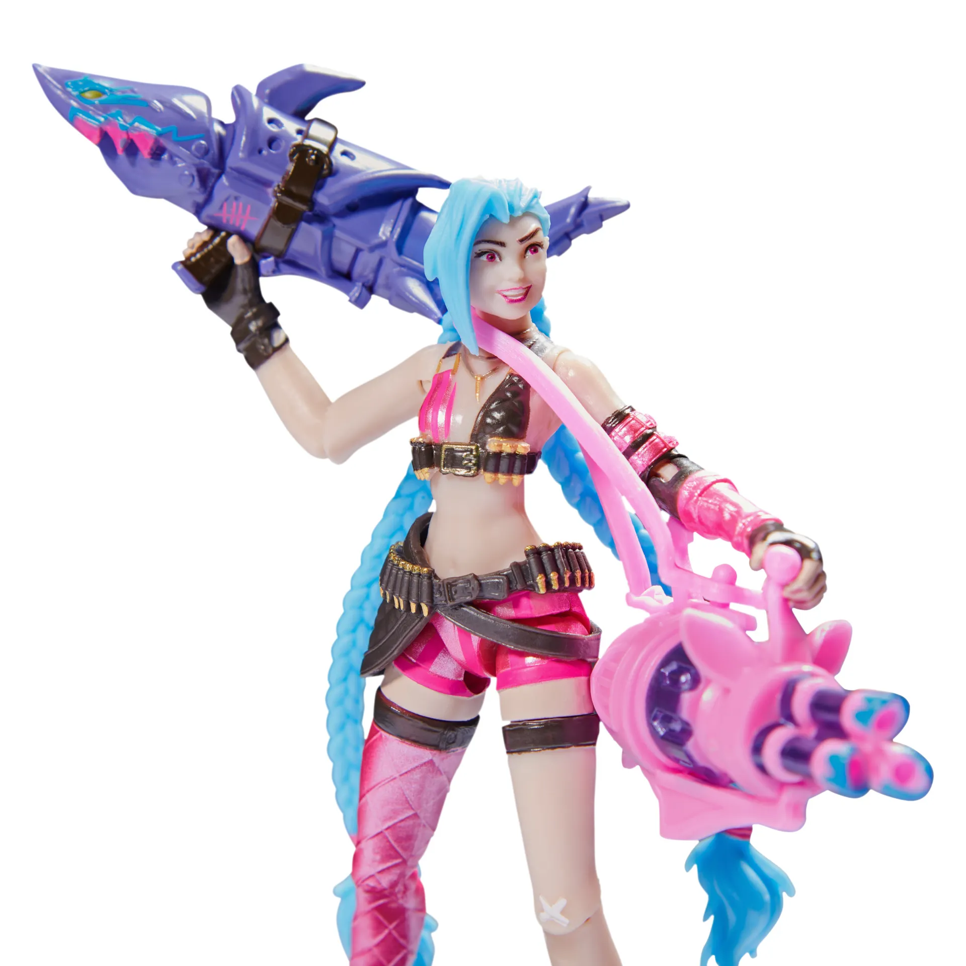 League of Legends - 10cm Actionfiguren 5er Pack (Vi, Caitlyn, Ekko, Heimerdinger und exklusiver Jinx) jeweils mit Accessoires und Ausstellungssockel – Bild 3