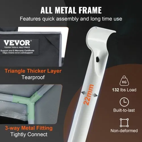 VEVOR Grow-Zelt, 122 x 122 x 203 cm, Indoor-Growzelt, hydroponische Fenstertür-Ablage – Bild 2