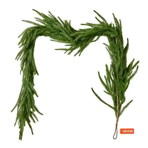 VEVOR Weihnachtsgirlande, 1524 mm, realistische Norfolk-Kieferngirlande, Tannengirlande, künstliche Grüngirlanden, für die Weihnachtsdeko im Innen- & Außenbereich auf Tisch, Kaminsims & Kamin – Bild 9