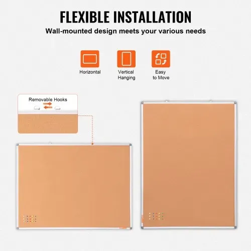 VEVOR 48"x36" Große Korktafel – Wandmontierte Pinnwand mit Pinnwand – Perfekt für Schule, Zuhause, Büro – Bild 3