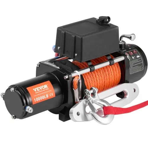 VEVOR Elektrische Seilwinde, 10.000 lb, 12 V DC LKW-Winde mit Φ7/20 Zoll x 65 Fuß Synthetikseil, Aluminium-Seilführung, kabellose und kabelgebundene Fernbedienung, IP55 wasserdicht zum Schleppen von Geländewagen, Jeeps, Anhängern und Booten – Bild 9