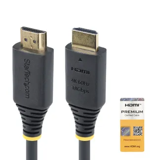 StarTech.com 1.5m Premium Zertifiziertes High Speed HDMI Kabel, 4K 60Hz/1440p 144Hz, HDR10/HDCP 2.2/ARC, 18Gbps, UHD HDMI 2.0 Arc Kabel für Fernseher/Monitor/PC/Laptop/Projektor StarTech.com 1.5m Premium Zertifiziertes High Speed HDMI Kabel, 4K 60Hz/1440p 144Hz, HDR10/HDCP 2.2/ARC, 18Gbps, UHD HDMI 2.0 Arc Kabel für Fernseher/Monitor/PC/Laptop/Projektor