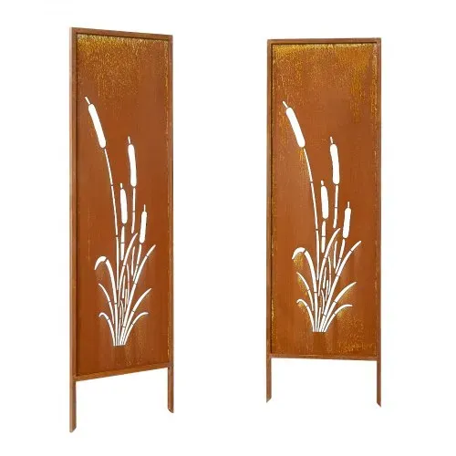 VEVOR Paravent, 50x160 cm 2er-Pack, Raumteiler Metall, Trennwand mit Erdspießen & Kohlenstoffstahlplatte, Sichtschutz, Raumtrenner, Dekorative Sichtschutzwand für Garten, Terrasse, Hof, Balkon – Bild 9
