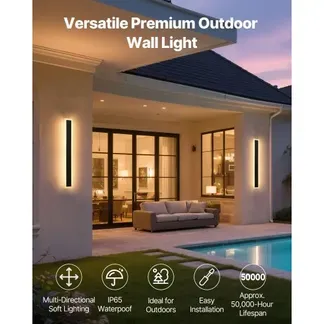 VEVOR Außenwandleuchte, 23,6 Zoll, lange Streifen, moderne Außenwandleuchte, 3000 K Warmweiß, IP65 wasserdicht, rostfreie Außenterrassen-Wandmontagebeleuchtung, für Haus, Veranda, Garage VEVOR Außenwandleuchte, 23,6 Zoll, lange Streifen, moderne Außenwandleuchte, 3000 K Warmweiß, IP65 wasserdicht, rostfreie Außenterrassen-Wandmontagebeleuchtung, für Haus, Veranda, Garage