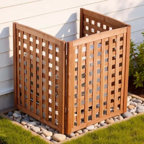 VEVOR 3 tlg. Sichtschutzzaun Klimaanlage Abdeckung, 810 x 920 mm, massiver Holzzaun für den Außenbereich, mit einstellbarer Winkel, für Außengeräte wie Klimaanlagen, Wärmepumpe & Mülltonne im Garten VEVOR 3 tlg. Sichtschutzzaun Klimaanlage Abdeckung, 810 x 920 mm, massiver Holzzaun für den Außenbereich, mit einstellbarer Winkel, für Außengeräte wie Klimaanlagen, Wärmepumpe & Mülltonne im Garten