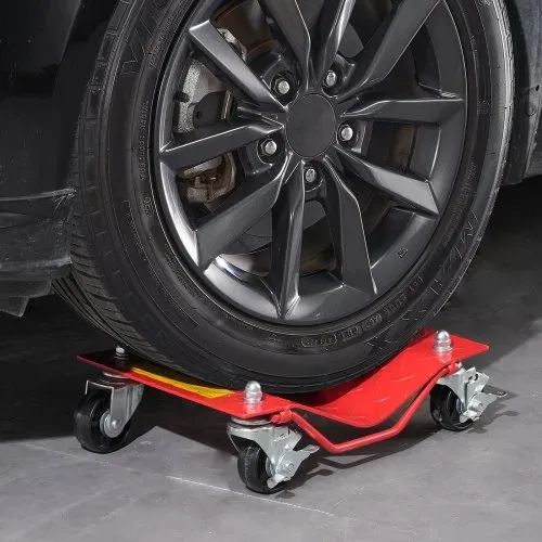 VEVOR Rollwagen Schwerlast Autotransporter aus Stahl mit 3600 kg Tragkraft, Rollwagen mit Bremsen, Fahrzeugtransportwagen zum Transportieren von Autos Lkws Anhängern Motorrädern und Booten, 4 Stk. rot – Bild 7