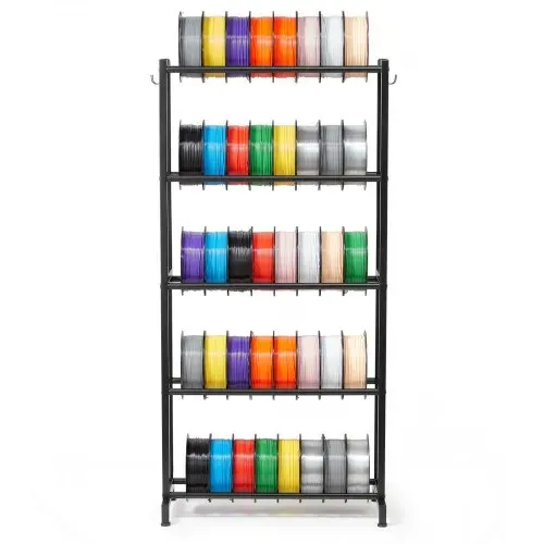 VEVOR Filament Lagerregal für 3D-Drucker, 5 Ebenen, Filamentspulenhalter, 635 x 320 x 1300 mm Tragkraft 45,3 kg pro Ebene, 3D-Druckerzubehör Organizer für 3D-Druckstudio, Werkstatt, Schwarz – Bild 7