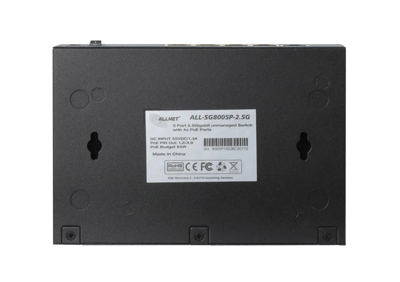 ALLNET Switch unmanaged 5 Port 2.5GBit • 5x PoE • 1x LAN • Lüfterlos • "ALL-SG8005P-2.5G" – Bild 3