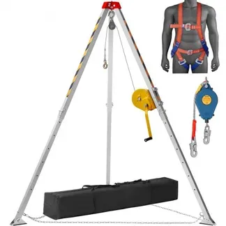 VEVOR Rettungsstativ Stativ-Set, 816,47kg Winde Stativ für beengte Räume mit 2 m Beinen und 30 m Kabel für beengte Räume 10 m Absturzsicherung, Auffanggurt VEVOR Rettungsstativ Stativ-Set, 816,47kg Winde Stativ für beengte Räume mit 2 m Beinen und 30 m Kabel für beengte Räume 10 m Absturzsicherung, Auffanggurt