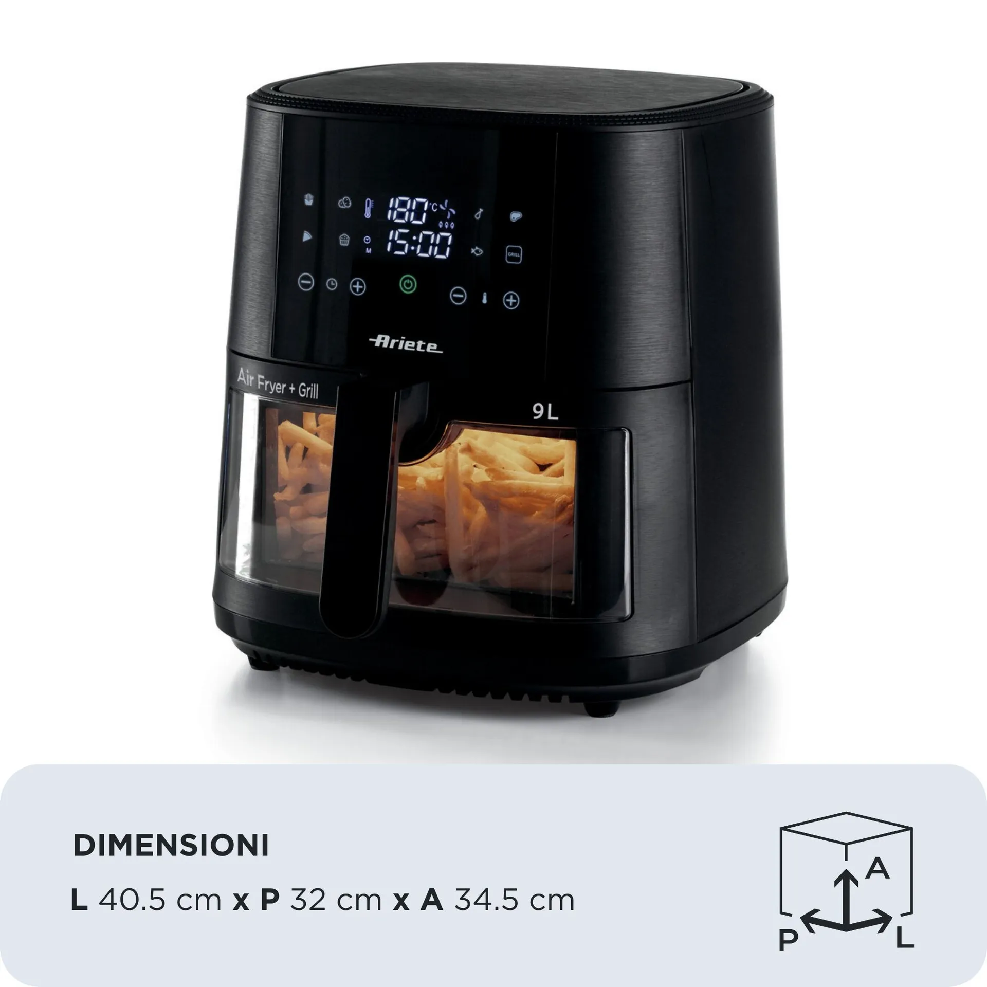 Ariete 4630/00 Einzelbild 9 l Eigenständig 1500 W Heißluftfritteuse Schwarz – Bild 7