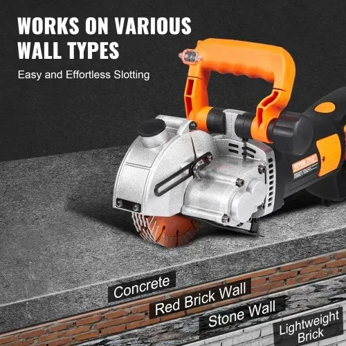 VEVOR Elektrische Wandfräse 5000 U/min Wand Chaser Maschine 4800Watt Wand Groove Schneidemaschine Stoßmaschine 42mm für Ziegel Granit Marmor Beton Cutter Notcher Groover mit 5 x Sägeblätter – Bild 5