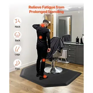 VEVOR Salonmatte für Friseure, 1225x1505mm, sechseckige Anti-Ermüdungs-Bodenmatte, 13mm dicke Bodenmatte für Friseursalons, leicht zu reinigende PVC-Oberfläche & abgeschrägte Kanten zum Stolpern VEVOR Salonmatte für Friseure, 1225x1505mm, sechseckige Anti-Ermüdungs-Bodenmatte, 13mm dicke Bodenmatte für Friseursalons, leicht zu reinigende PVC-Oberfläche & abgeschrägte Kanten zum Stolpern