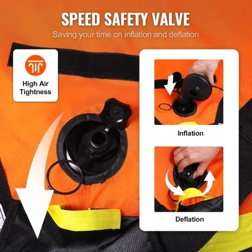 VEVOR Schleppschlauch zum Bootfahren, Aufblasbarer Schleppschlauch für 1–2 Fahrer mit Decksitzen und Rückenlehne, 340 Pfund Wassersportschlauch zum Ziehen, Vollnylon-Überzug, EVA-Haltegriffe – Bild 3