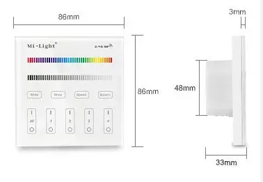 MiBoxer T3 LED Fernbedienung Smart Panel RGB/RGB-W 4 Zonen – Bild 2