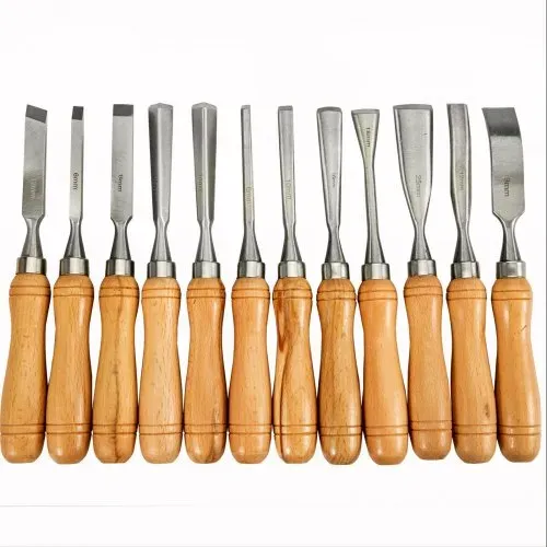 VEVOR Stechbeitel Set 60CRV Holz Schnitzwekzeug 12 Stück Hochgeschwindigkeitsstahl Holzmeißel Set mit Koffer – Bild 2