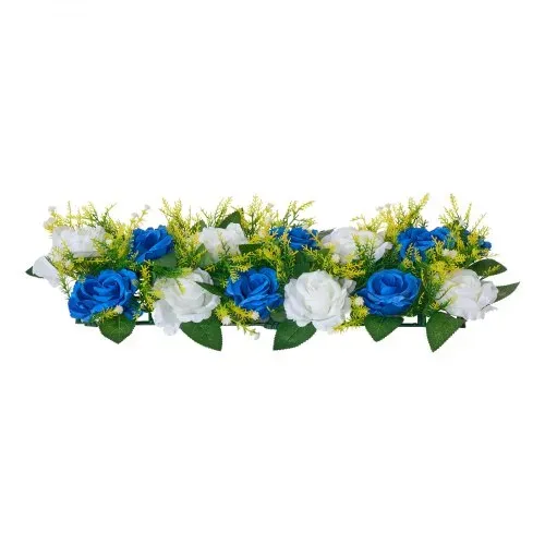 VEVOR Kunstblumen, 10 Stück, 500x220x120 mm, Blumenkugeln, Tischdekoration für Hochzeiten, Kunstrosen-Arrangements für Hochzeitsmittelstücke, Heimdekoration, blaue und weiße Rosen – Bild 8