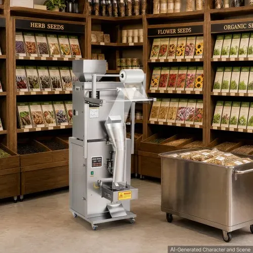 VEVOR Pulververpackungsfüllmaschine Vollautomatische Abfüllmaschine 10-500g, Intelligentes Wiegen Abfüllen & Abpacken, Edelstahl, Bodenaufstellung, Ideal für Nüsse Samen Tee Kaffeebohnen Gewürze Mehl – Bild 7