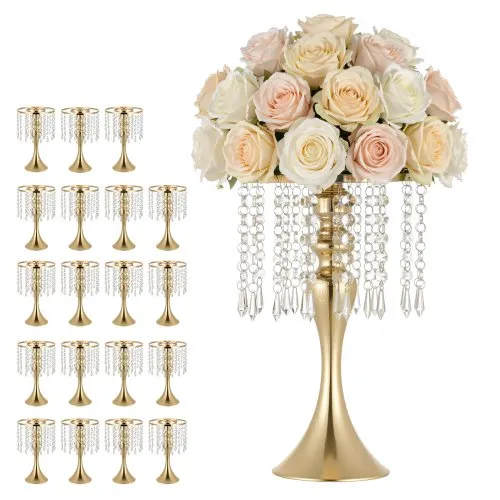 VEVOR 20 Stk. Hochzeitsvasen Tafelaufsatz Blumenvasen für Hochzeit 33,5 cm Hoch, Metall Tafelaufsatz Vasen mit Blumenständern Kristalldeko, Tischvase für Hochzeiten Party Jubiläumsfeier Zeremonie, Gold VEVOR 20 Stk. Hochzeitsvasen Tafelaufsatz Blumenvasen für Hochzeit 33,5 cm Hoch, Metall Tafelaufsatz Vasen mit Blumenständern Kristalldeko, Tischvase für Hochzeiten Party Jubiläumsfeier Zeremonie, Gold