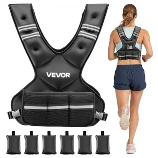 VEVOR verstellbare Gewichtsweste 5-9,1 kg, mit 6 Ironsand-Gewichten & reflektierendem Streifen, Körpergewichtswesten-Trainingsset für Männer & Frauen, Trainingsgerät für Krafttraining Laufen VEVOR verstellbare Gewichtsweste 5-9,1 kg, mit 6 Ironsand-Gewichten & reflektierendem Streifen, Körpergewichtswesten-Trainingsset für Männer & Frauen, Trainingsgerät für Krafttraining Laufen