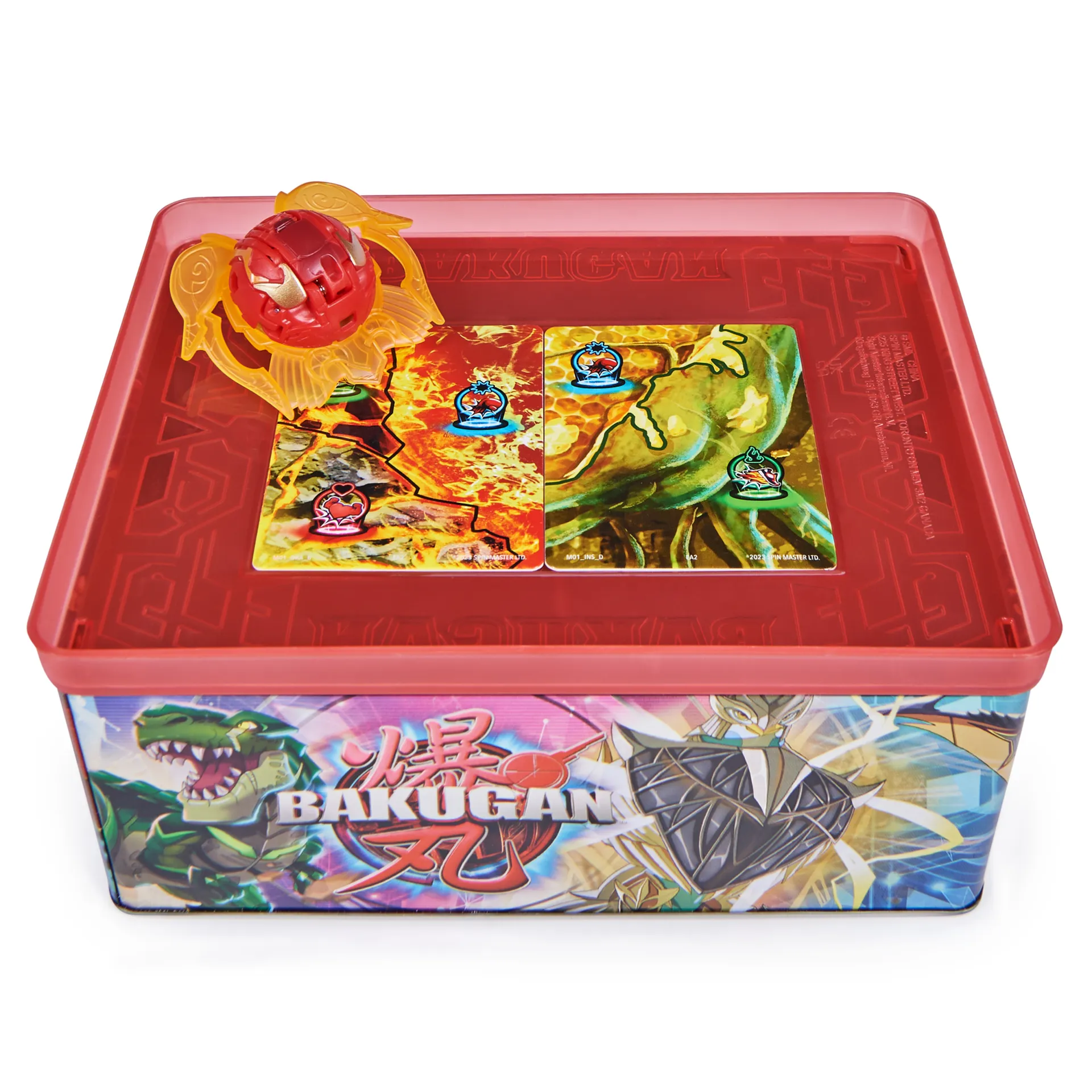 Bakugan 3.0 Baku-Tin mit Special Attack Mantid, Metall-Aufbewahrungsbox mit individuell zusammenstellbarer Actionfigur und Sammelkarten – Bild 7