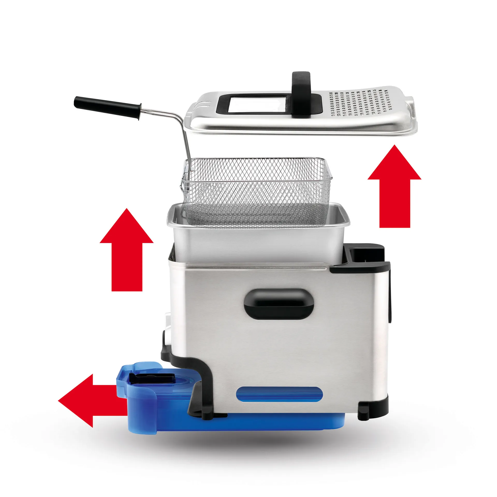 Tefal Oleoclean Pro Inox & Design FR8040 Einzelbild 3,5 l 2300 W Schwarz, Edelstahl – Bild 6