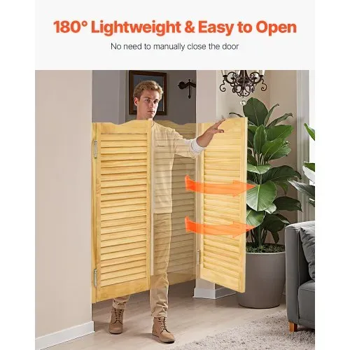 VEVOR Saloontür, 805x28x1060 mm, Schwingtür mit Scharnieren & Beschlagsatz, Flügeltür, einfach zu installieren, gewölbte Innenschwingtüren für Cafés, Flur, Küche, Bar, Pub, Eingang, Holzfarbe – Bild 3
